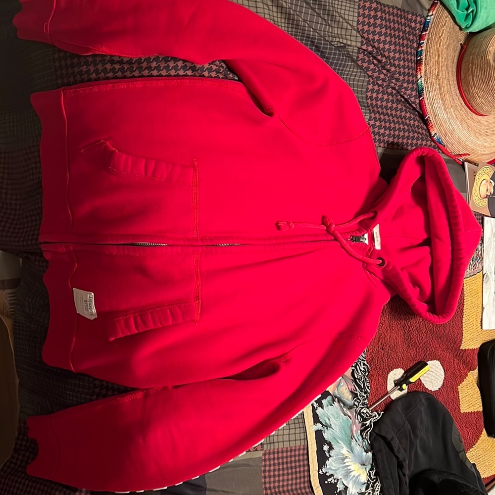 Red Abercrombie & Fitch Zip Up Hoodie